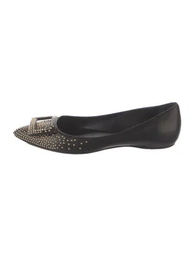 Pre-owned Roger Vivier Leather Ballet Flats In Black