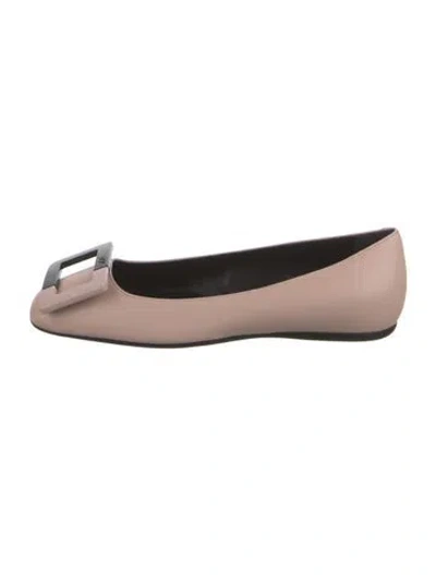 Pre-owned Roger Vivier Leather Ballet Flats In Pink