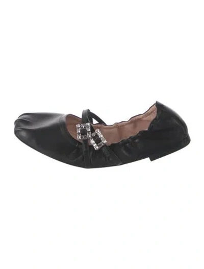Pre-owned Roger Vivier Leather Ballet Flats W/ Tags In Black