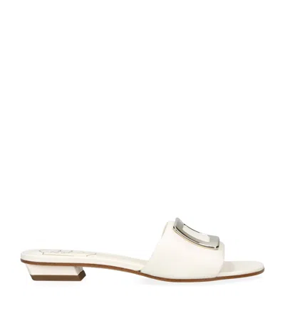 Roger Vivier Leather Belle Vivier Mules 20 In Beige
