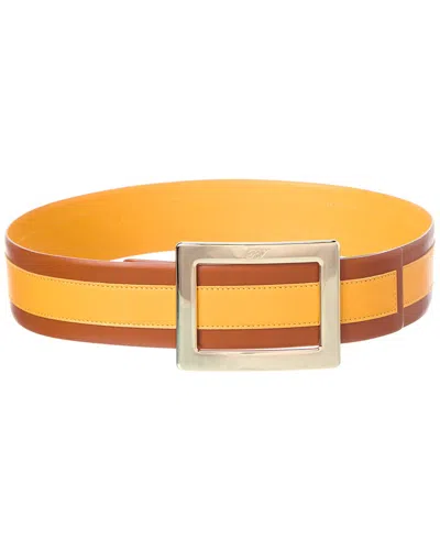Roger Vivier Leather Belt In Orange