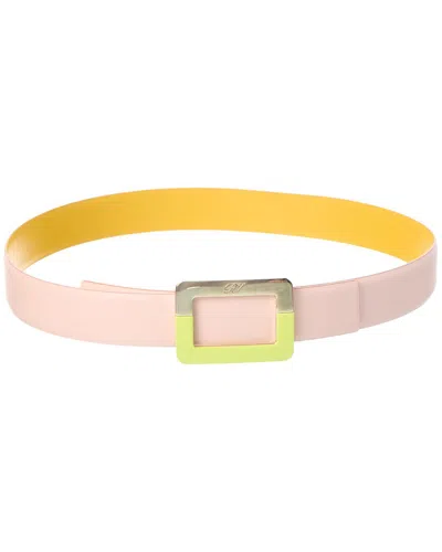 Roger Vivier Leather Belt In Pink