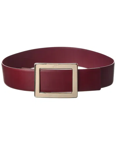Roger Vivier Leather Belt In Burgundy