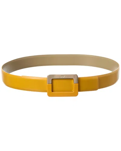 Roger Vivier Leather Belt In Yellow