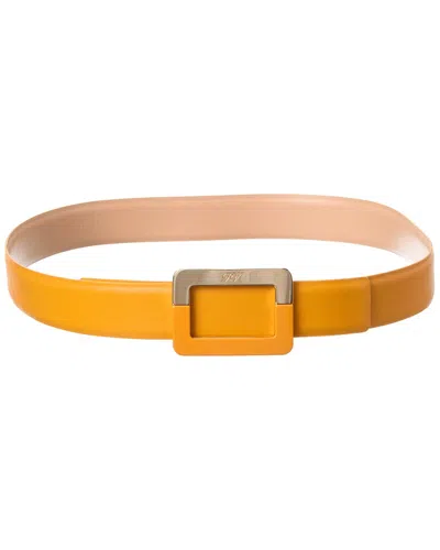 Roger Vivier Leather Belt In Yellow