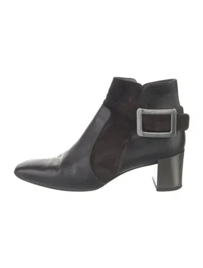 Pre-owned Roger Vivier Leather Boots In Black