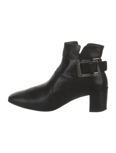 Pre-owned Roger Vivier Leather Boots In Black