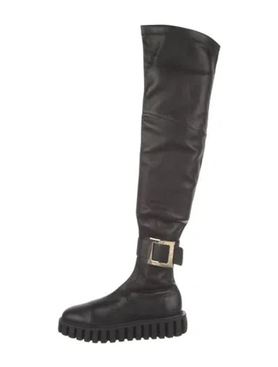 Pre-owned Roger Vivier Leather Boots In Black