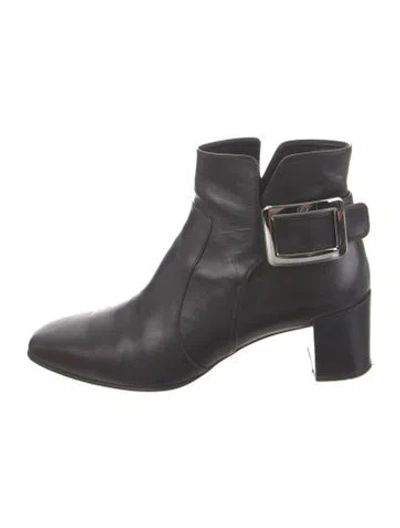 Pre-owned Roger Vivier Leather Boots In Black