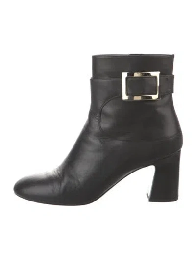 Pre-owned Roger Vivier Leather Boots In Black