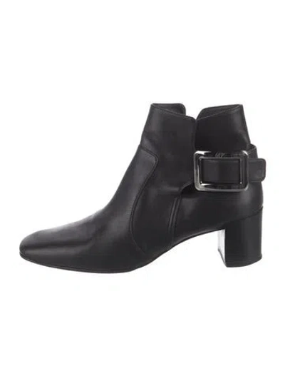 Pre-owned Roger Vivier Leather Boots In Black
