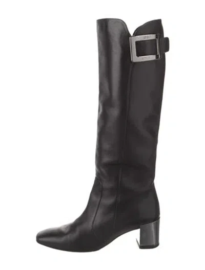 Pre-owned Roger Vivier Leather Boots In Black