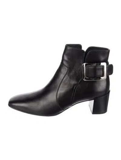 Pre-owned Roger Vivier Leather Boots In Black