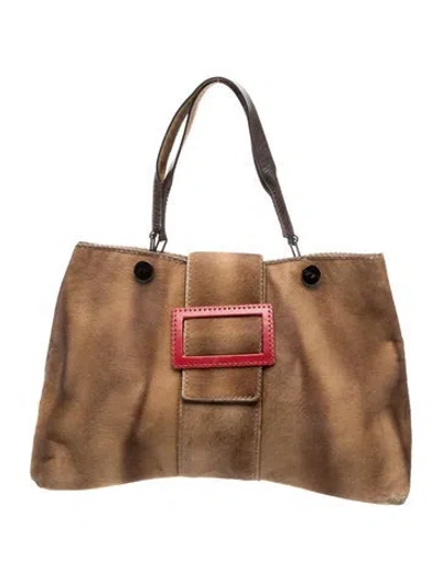 Pre-owned Roger Vivier Leather Bucket Bag In Brown