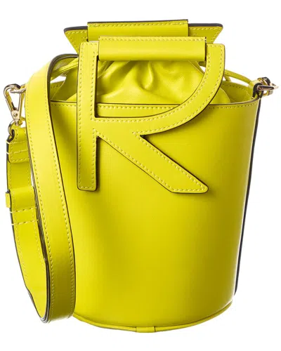 Roger Vivier Leather Bucket Bag In Yellow