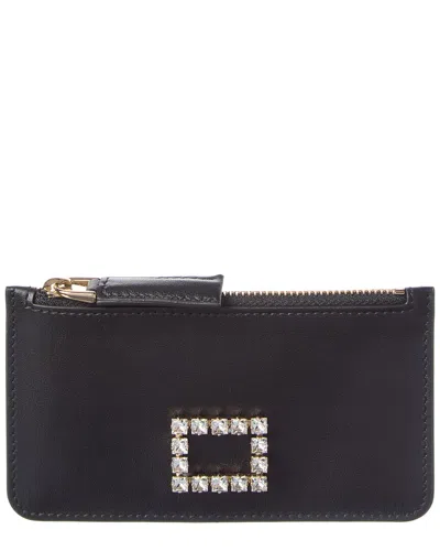 Roger Vivier Leather Card Case In Black