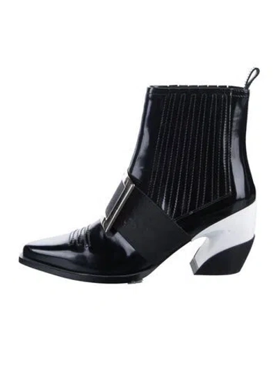 Pre-owned Roger Vivier Leather Chelsea Boots In Black
