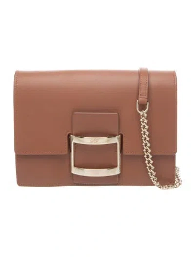 Pre-owned Roger Vivier Leather Clutch In Brown