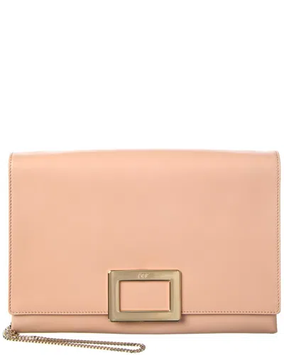Roger Vivier Leather Clutch In Pink