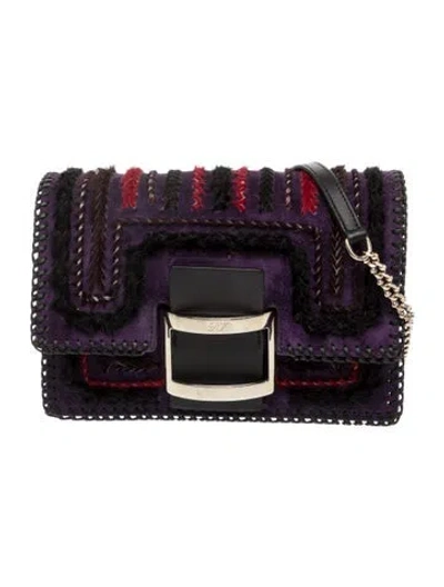 Pre-owned Roger Vivier Leather Clutch In Purple