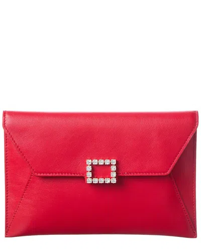 Roger Vivier Leather Clutch In Red