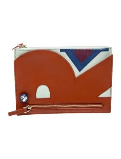 Pre-owned Roger Vivier Leather Clutch W/ Tags In Green