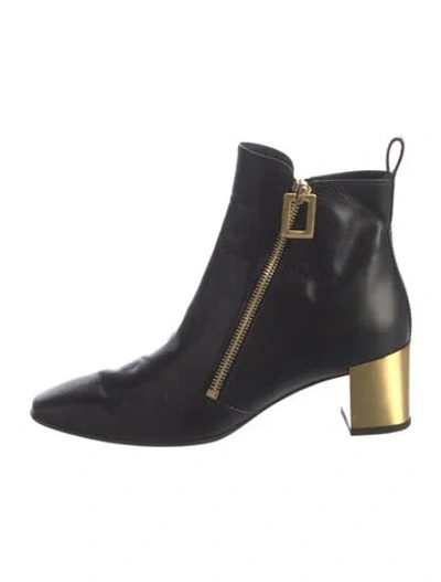 Pre-owned Roger Vivier Leather Colorblock Pattern Chelsea Boots In Black