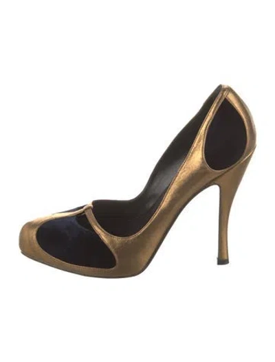 Pre-owned Roger Vivier Leather Colorblock Pattern Pumps In Multi