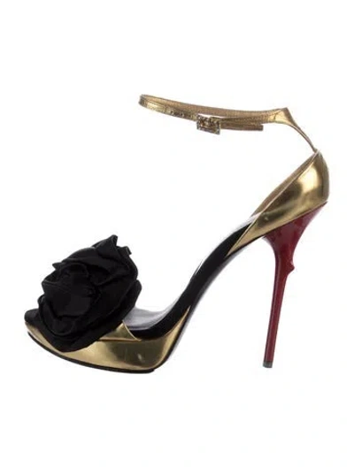Pre-owned Roger Vivier Leather Colorblock Pattern Sandals In Silver