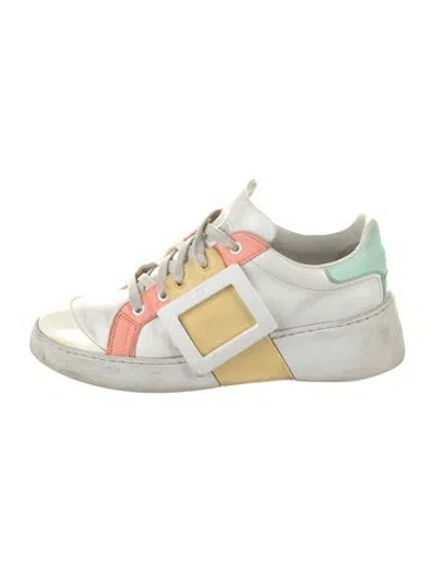 Pre-owned Roger Vivier Leather Colorblock Pattern Sneakers In Multi