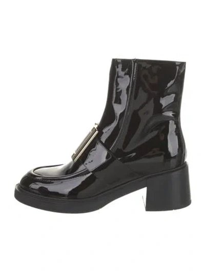 Pre-owned Roger Vivier Leather Combat Boots In Black