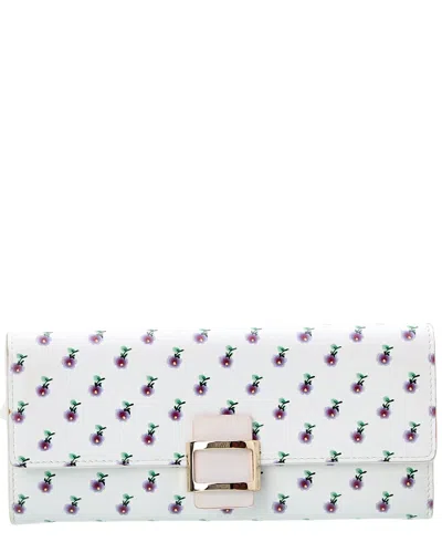 Roger Vivier Leather Continental Wallet In White