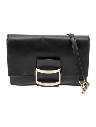 Pre-owned Roger Vivier Leather Crossbody Bag In Black