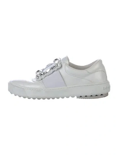 Pre-owned Roger Vivier Leather Crystal Embellishments Sneakers In Multi