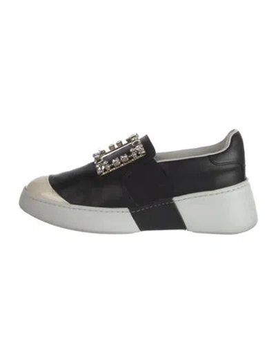 Pre-owned Roger Vivier Leather Crystal Embellishments Sneakers In Multi