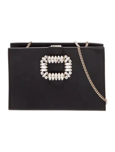 Pre-owned Roger Vivier Leather Evening Bag In Black