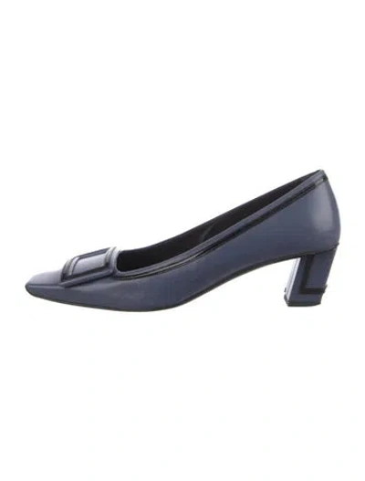 Pre-owned Roger Vivier Leather Flats In Blue