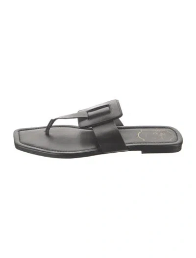 Pre-owned Roger Vivier Leather Flip Flops In Grey