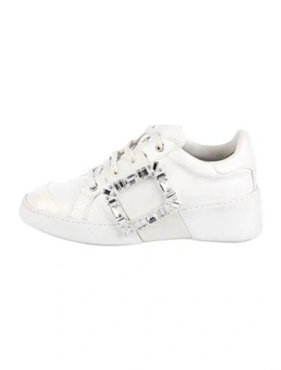 Pre-owned Roger Vivier Leather Glitter Accents Sneakers In Multi