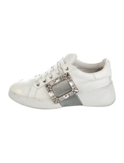 Pre-owned Roger Vivier Leather Glitter Accents Sneakers In Multi