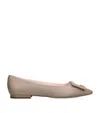 Roger Vivier Deer Goat Leather Gommettine 05 Ballerinas In Brown