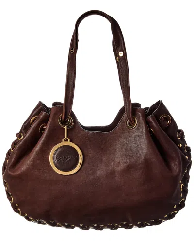 Roger Vivier Leather Hobo Bag In Brown