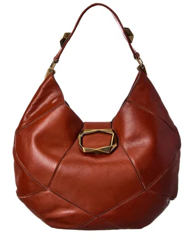 Roger Vivier Leather Hobo Bag In Brown