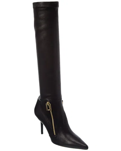 Roger Vivier Leather Knee-high Boot In Black