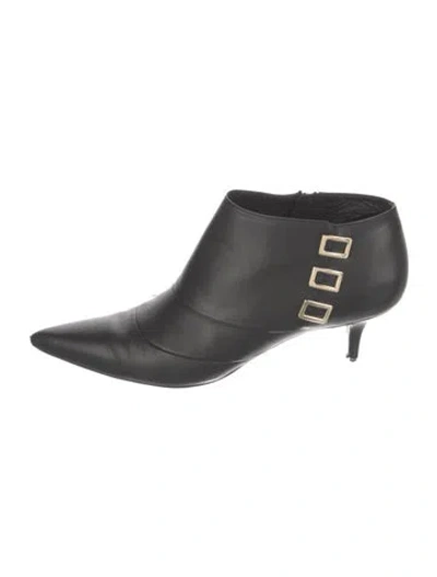 Pre-owned Roger Vivier Leather Lace-up Boots In Black