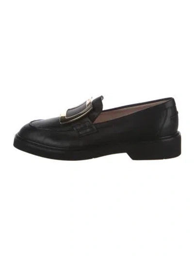 Pre-owned Roger Vivier Leather Loafers In Black