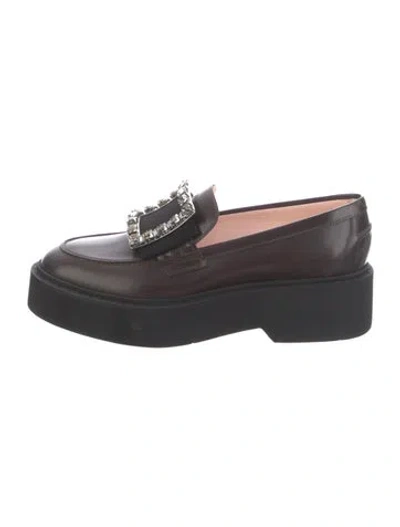 Pre-owned Roger Vivier Leather Loafers In Black