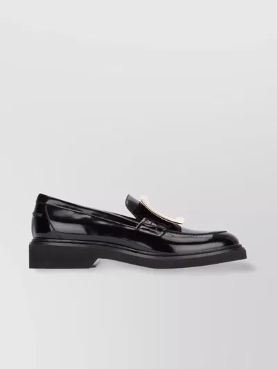 Roger Vivier Leather Loafers In Black