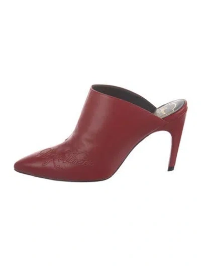 Pre-owned Roger Vivier Leather Mules In Red