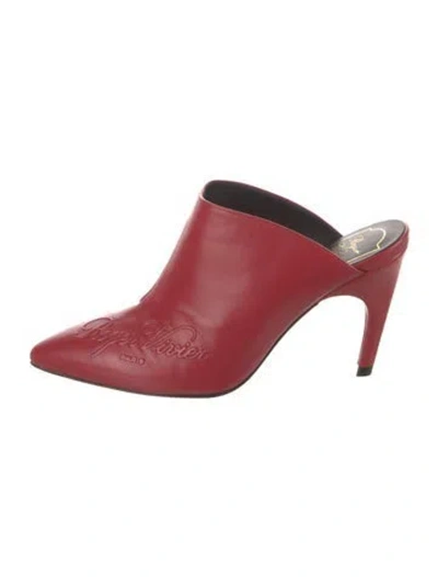 Pre-owned Roger Vivier Leather Mules In Red